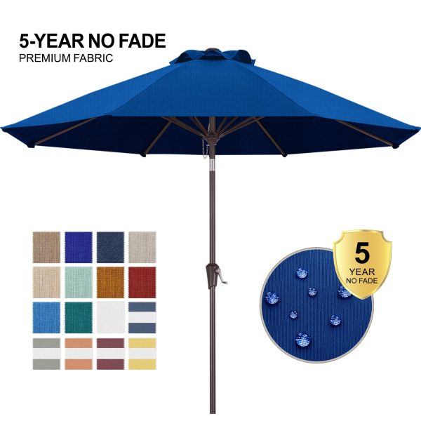 9FT Patio Umbrella Outdoor Table Umbrella 8 Ribs OLEFIN 5-Year No Fading