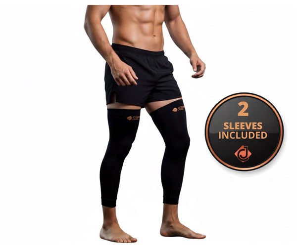 Copper Joe Full Leg Compression Sleeve 2 Pack – Copper Infused