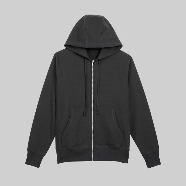 Blank Full Zip Up Hoodie - Off Black 400 GSM