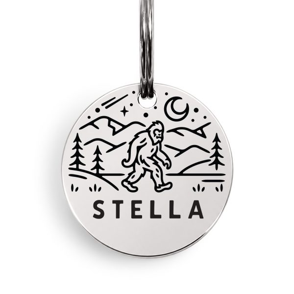 Bigfoot Round Dog ID Tag