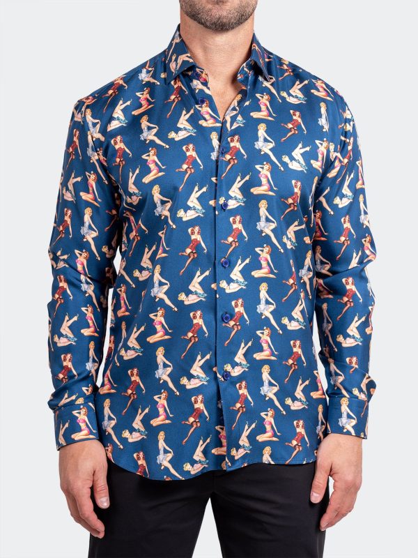 Fibonacci Pin-Up Blue Shirt