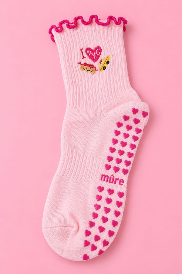 New York Frill Pilates Grip Socks