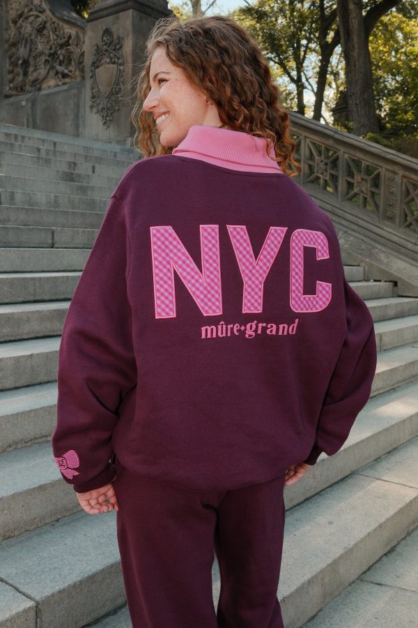 NYC Cherry Patchwork Rollneck Sweatshirt