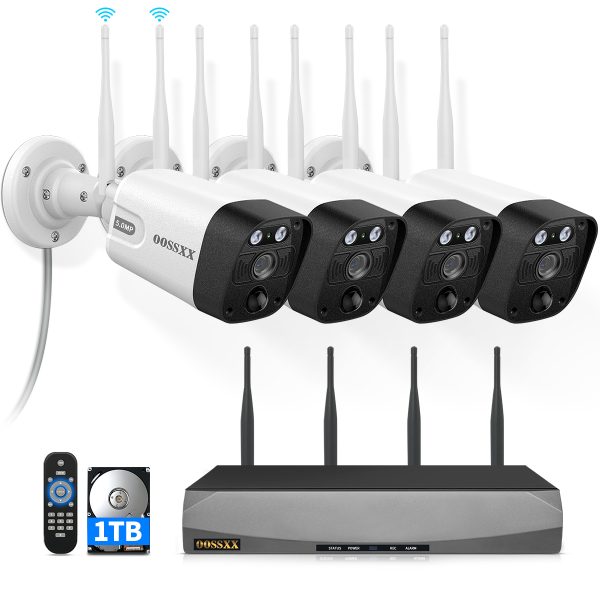 OOSSXX 2.7K 5MP 4-Camera WiFi Security System
